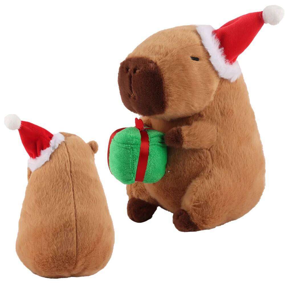 Kapibala Capybara Plush Capibala Holding Gift Cute Exquisite Animal Stuffed Toy Christmas Tree House Xmas Decor Y260128