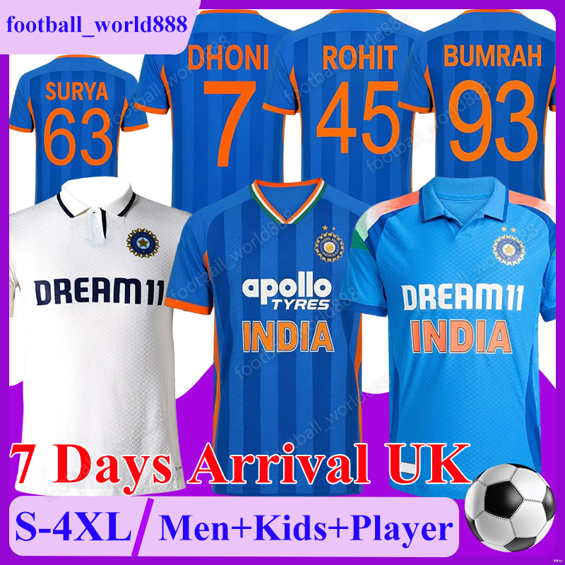 2026 India Soccer Jerseys DHONI ROHIT 26 27 INDIAS Football Shirts BUMRAH SURYA National Football Team HARDIK VIRAT SAMSON football kits RAHIM Men Kits Kids Socks Set