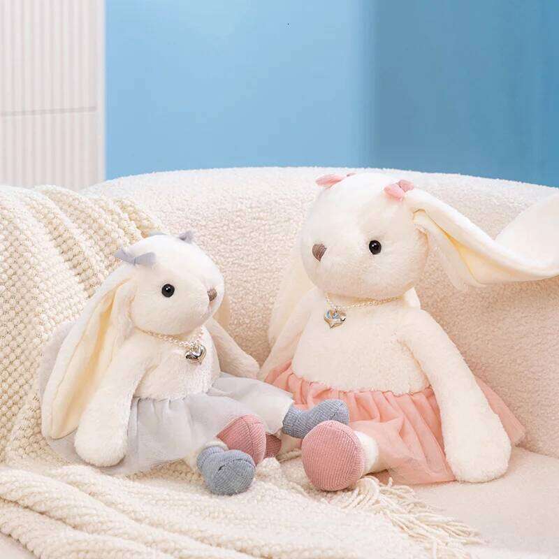 35cm/50cm Kawaii Lady Doll Accompanying Plush Toy Lovely pearl Rabbit Dolls for Kids Girlfriend Birthday Xmas Gift Y260128
