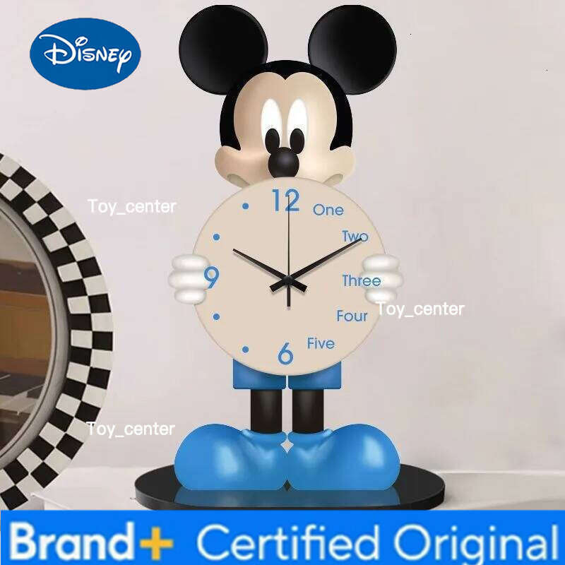 Disney 20cm Cartoon Mickey Figure Model Creativity Clock Living Home Furnishings Room Decoration Collection Gift H260128