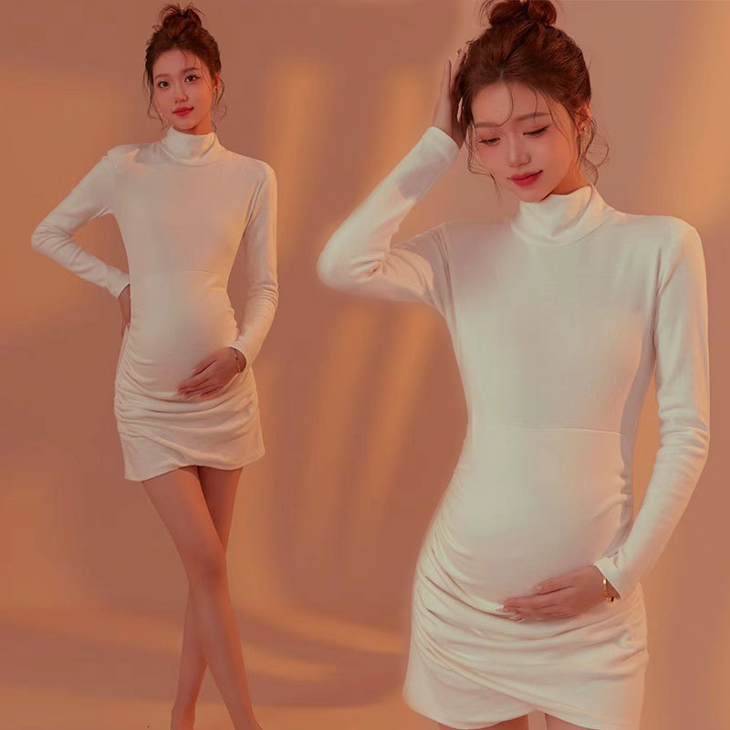 Pography Theme Maternity Chinese Style Po Shoot Outfit Pregnant Mom Big Belly Po Ink Painting Style Shooting Long Dress 240507