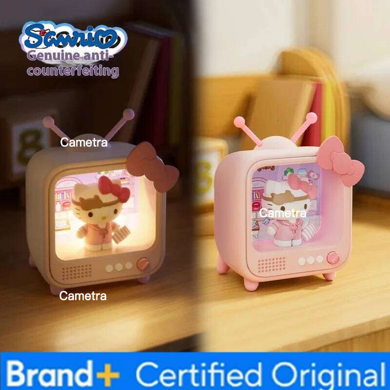 Sanrio Kt Cat Tv Channel Series Cute Luminous Night Desktop Decoration Cartoon Anime Kuromi Atmosphere Bedroom Sleep Light H260128