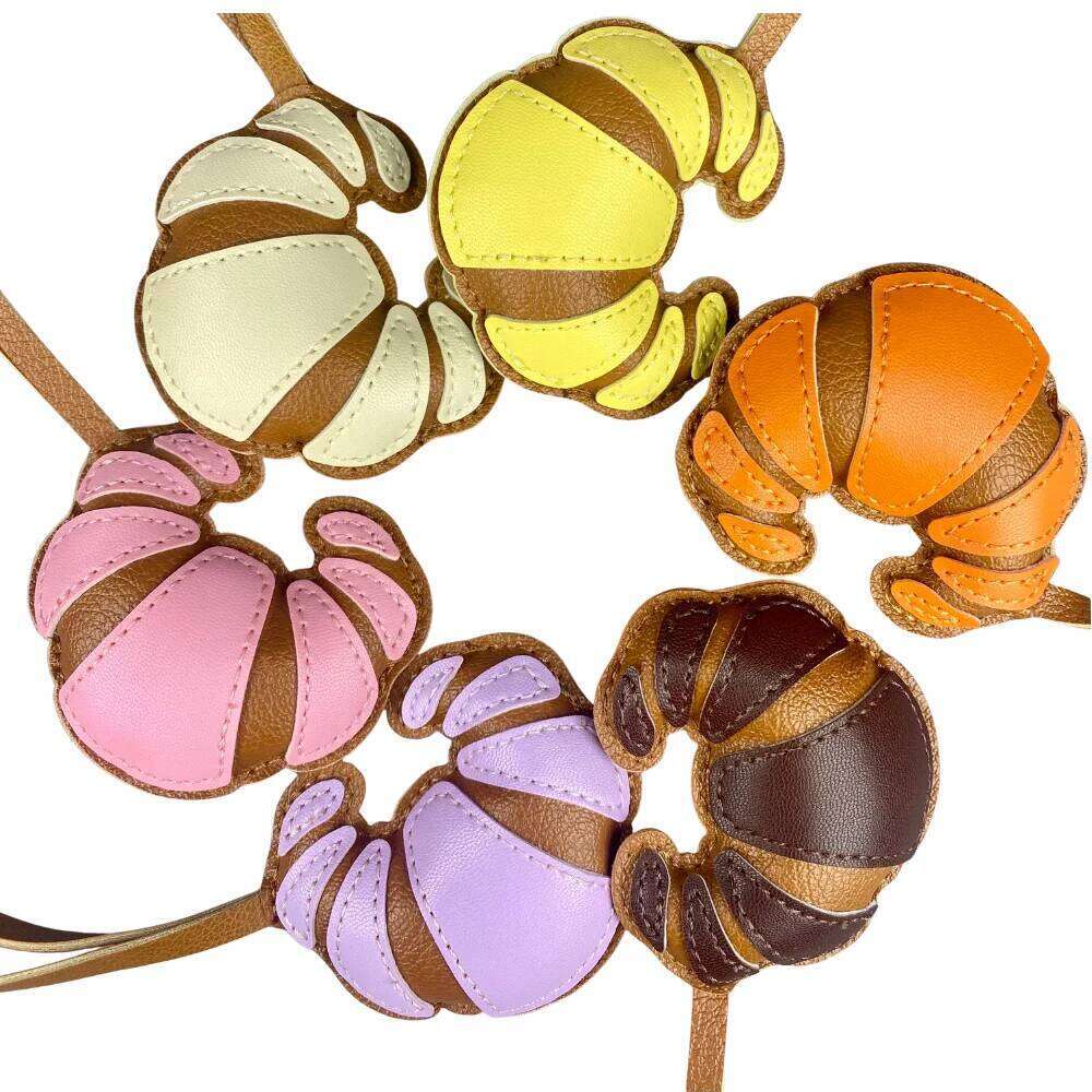 Vibrant Croissant Bag Charm - A Dash of Parisian Chic in 6 Appetizing Colors-PU Leather-Idea Gift For Women/Kids/Bag Accessory