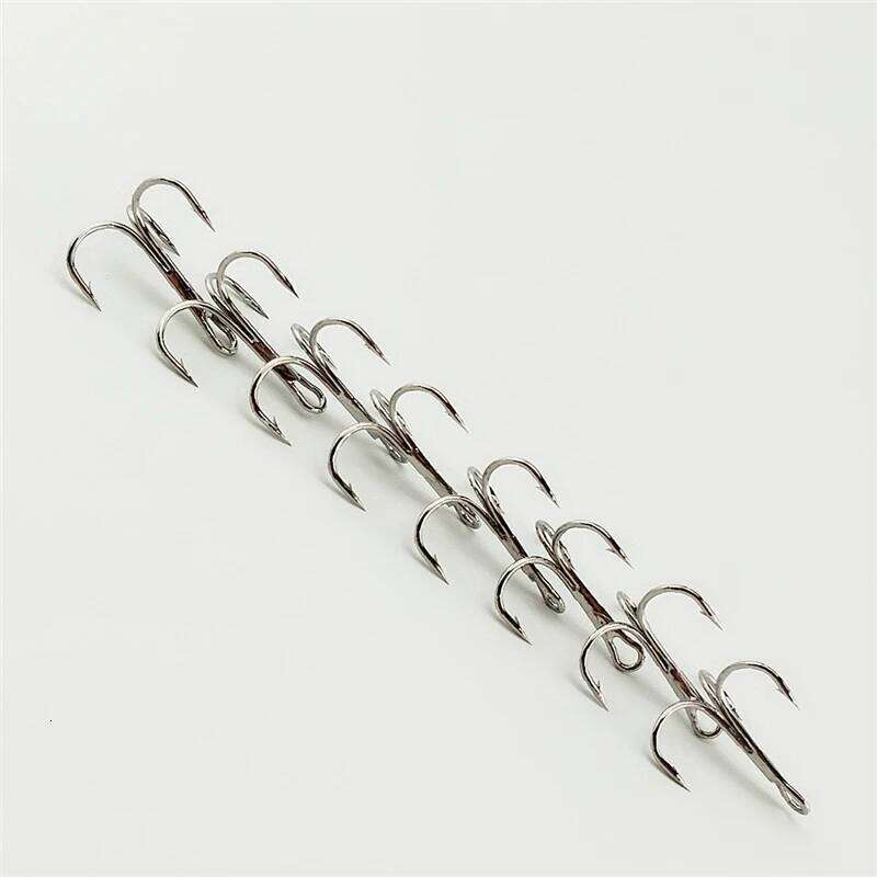 30pcs Treble Hooks 4#6#8#10#12# Barbed Triple Artificial Lure Fishhooks High Carbon Steel Ocean Boat Fishing Z260128