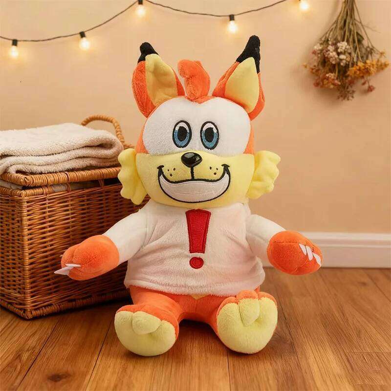 25CM Cute Bubsy Plush Toy Funny Cartoon Orange Cat Game Anime Figure Movie Peripheral Animal Fox Pillow Gifts for Kids Y260128