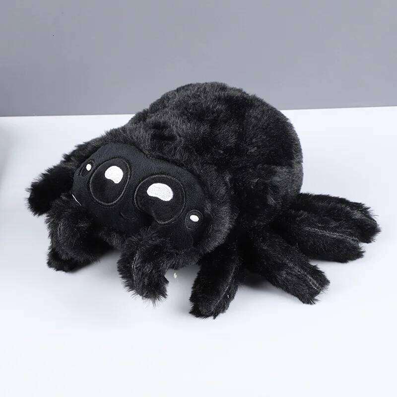Black Little Lucas Stuffed Soft Spider Toy Plushie Simulated Pillow Doll for Anime Game Room Decor Kid's Gift Y260128