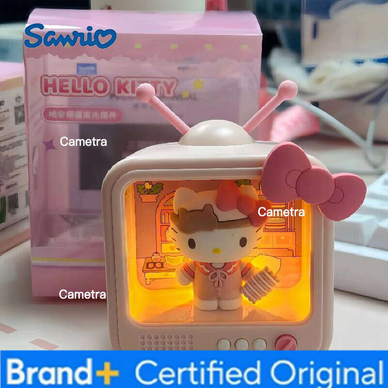 Sanrio Cute Hellokitty Kuromi My Melody Tv Series Glow Blind Box Cartoon Kitty Collectible Figurines Table Decoration Surprise Gifts H260128