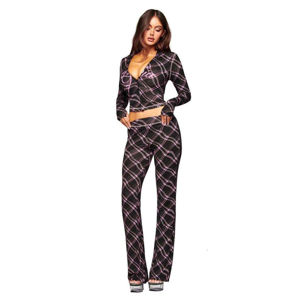 Women Yoga Tracksuit Iamgia Style 2 Piece Set Bell Bottoms High Waisted Tracksuit For Women Long Sleeve Top And Low Waisted Micro Social Setting Yh 85