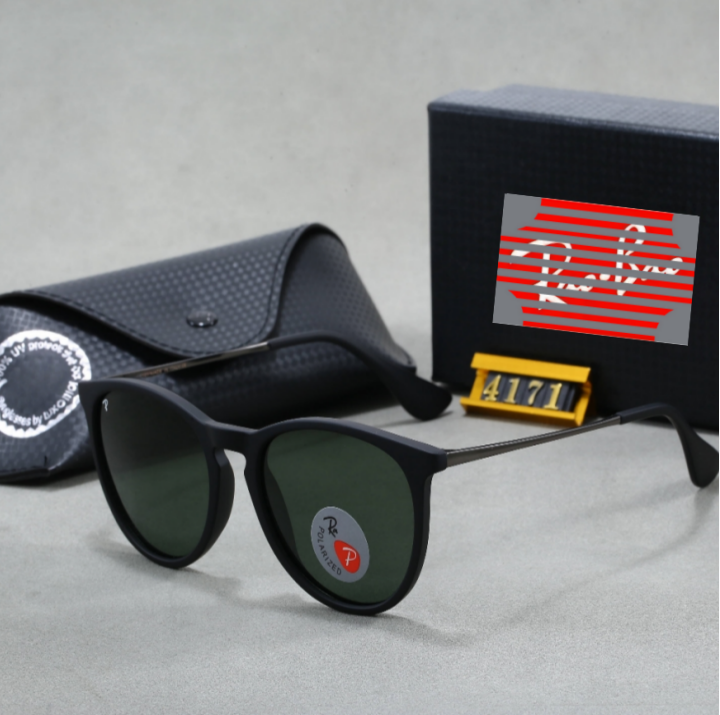 Fashionable polarized sunglasses designer for men and women. Brown shell, black metal frame, dark lenses. 4171 polarized sunglasses: Some colors have polarized light AA