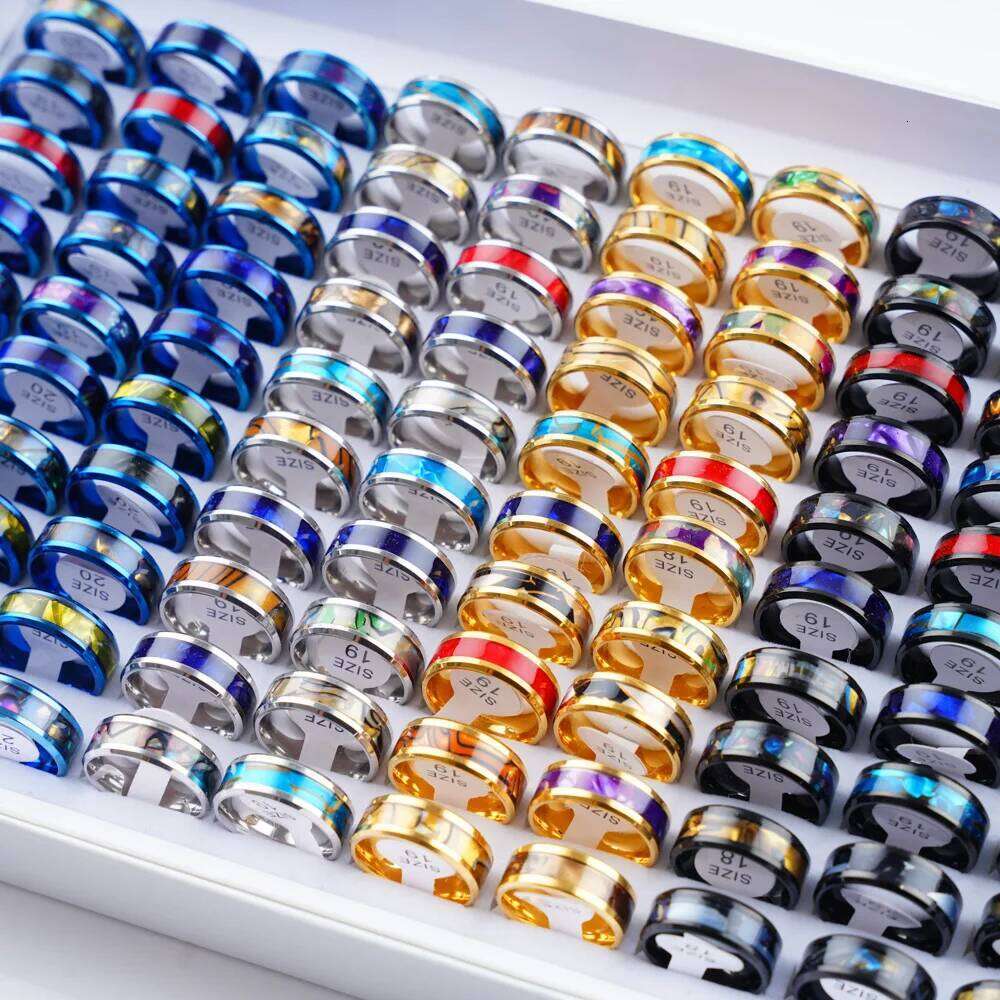 10pcs/lot Wholesale Fashion Simple Stainless Steel Ring For Men Women Beautiful Trendy Punk Jewelry Vintage Birthday Party Gifts XJ260127