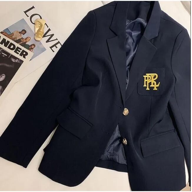 Women's Suits & Blazers 2026 Letter Embroidery Suit Jacket White for Women Coat Loose Blazer Office Ladies Black Tops s-xxl