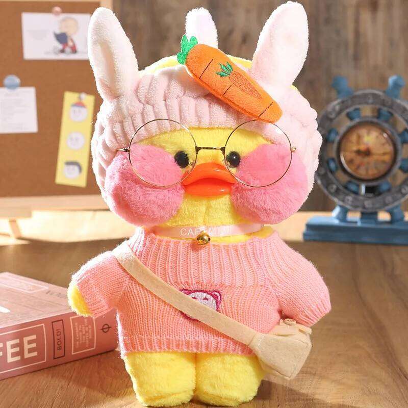 30cm Cute Cafe Toy Kawaii LaLafanfan Duck Doll Soft Stuffed Animal Plush Pillow Birthday Gifts for Kids Y260128