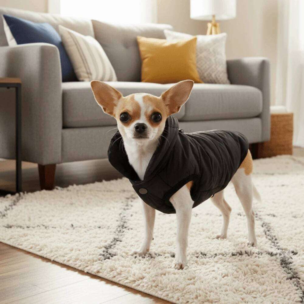 Pet Clothes Waterproof Winter Coat Fleece Thickened Cotton Jacket with D Shape Ring Warm Dog Vest Outdoor XJ260127