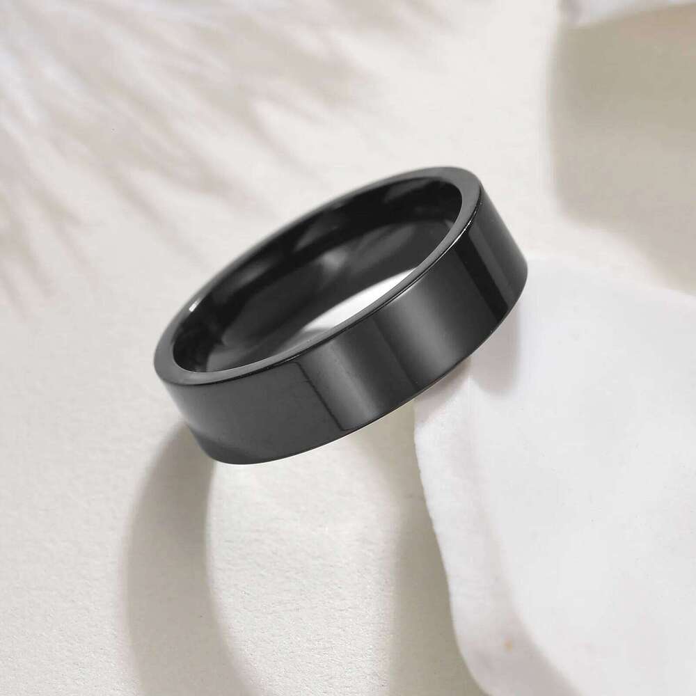 Polish Flat Stainless Steel Ring for Men Women 4mm 6mm 8mm 12mm Wide Couple Rings Jewelry Anniversary Wedding Gift Wholesale XJ260127