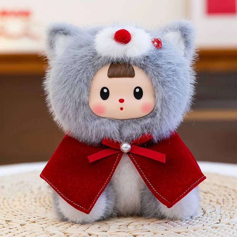 Kawaii Animals Vinyl Face Plush Animal Toys Pendant The Wolf Little Red Riding Hood Gift for Kids Hang Bag Valentine's Day Y260128