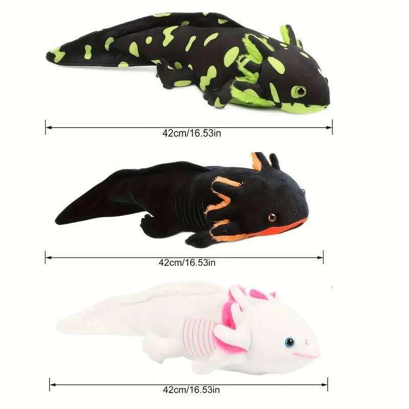 42cm Kawaii Axolotl Soft Stuffed Plush Salamander Hexagonal Dinosaur Plushie Toy Home Decoration Kids Christmas Gift Y260128