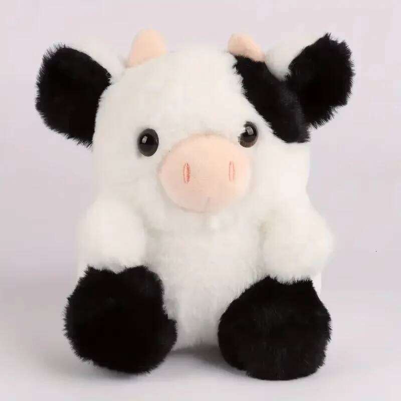 20cm/7.87in Kawaii Strawberry Soft Stuffed Plushie Doll Animal Cow Toy Children's Christmas Birthday Gift Bedroom Sofa Decor Y260128