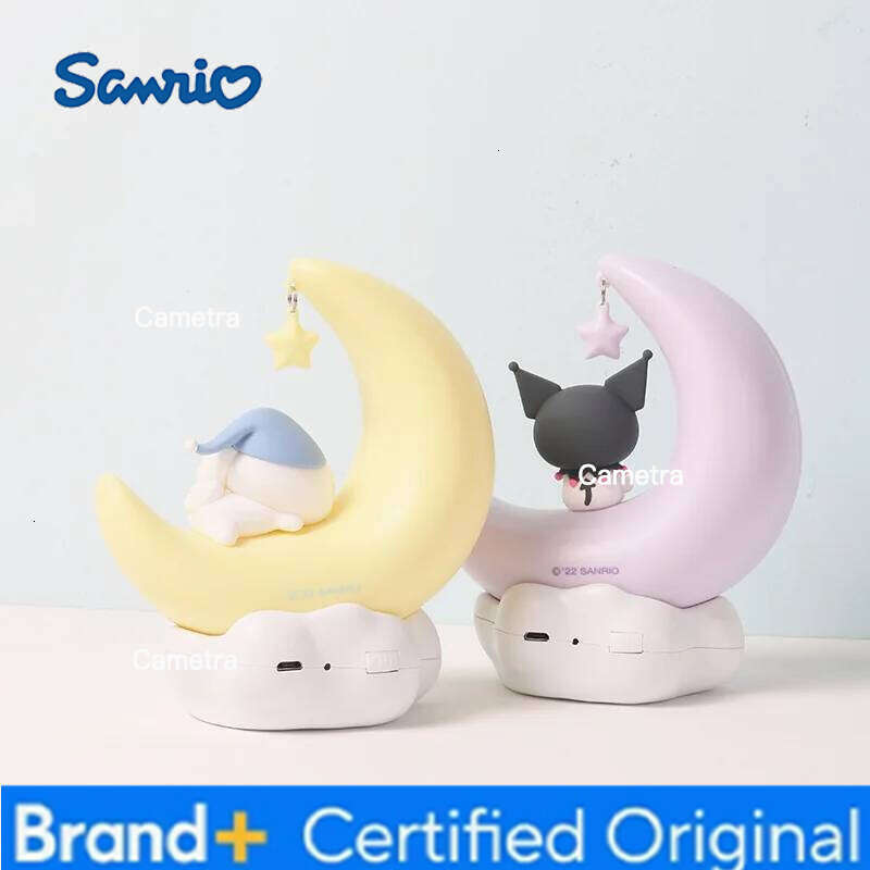 Sanrio Genuine Kuromi Cinnamoroll Crescent Beautiful Dream LED Light-emitting Ornaments Cute Night Light Children's Gift H260128