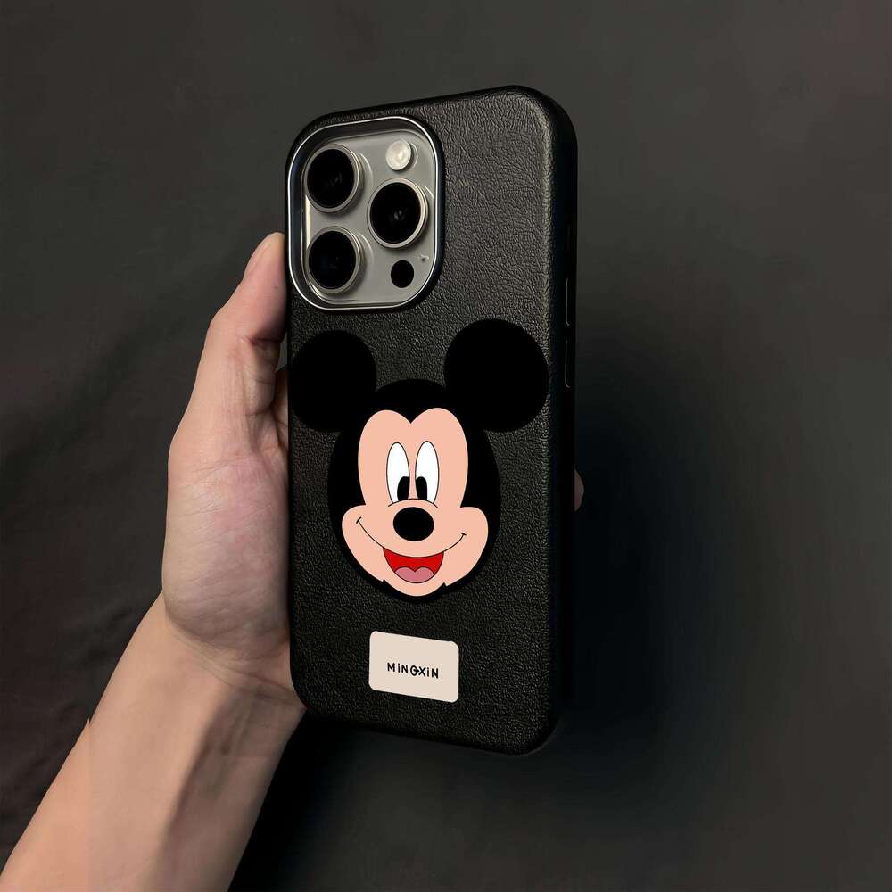 Mickey Compatible New 16 Pro Max Phone Case Apple 11 Cartoon 13/14P Leather Texture Simple 15PM S260128
