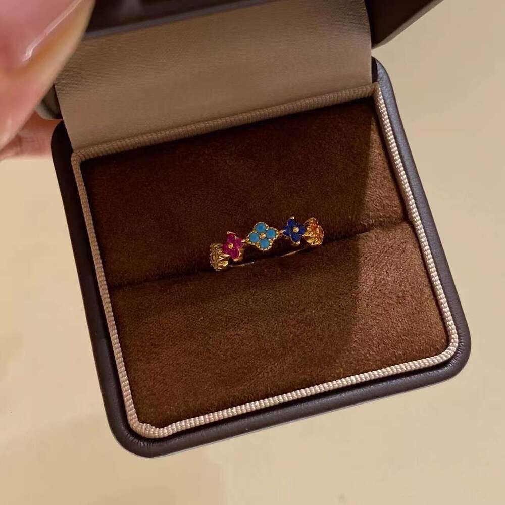 Flower Ring Rainbow Enamel Jewelry Suitable for Daily Wearing