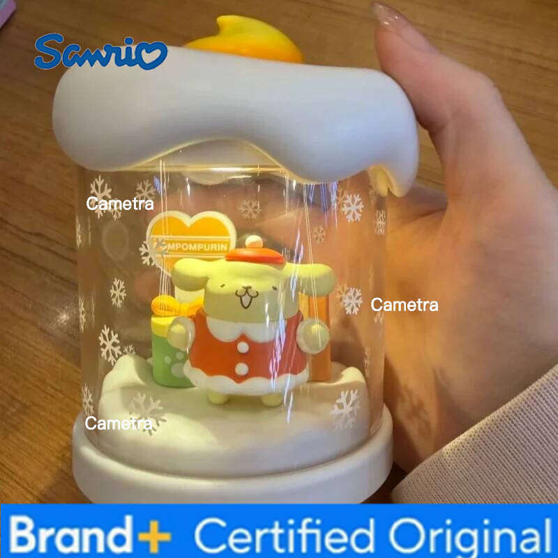 Sanrio Christmas Kuromi Hellokitty Pompompurin Family Winter Candle Light Ornaments Nightlight Blind Box Girl Gift Toys H260128