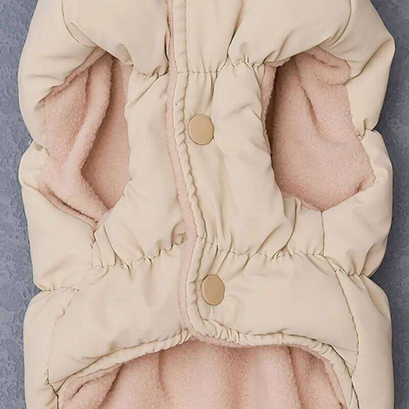 Warm with Leash Buckle Cat Winter Clothing Down Coat for Puppy Dog Apparel PU Jacket Pet Product XJ260127