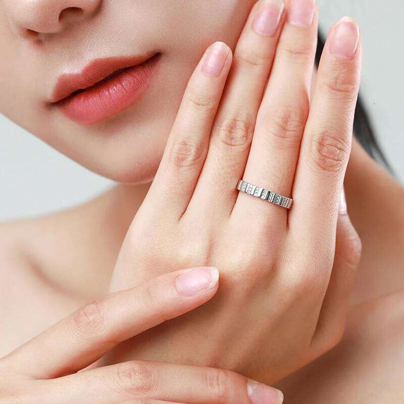 Ailmay Top Quality Real 925 Sterling Silver Trendy Charm Dazzling Clear CZ Geometry Finger Ring For Women Elegant Jewelry Gift XJ260127