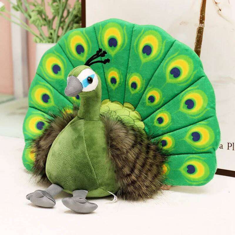 1pc 23CM Cute Simulation Peacocks Plush Toys Kawaii Doll Stuffed Soft Creative Animal Peahen Toy Lovely Home Birthday Decor Gift Y260128