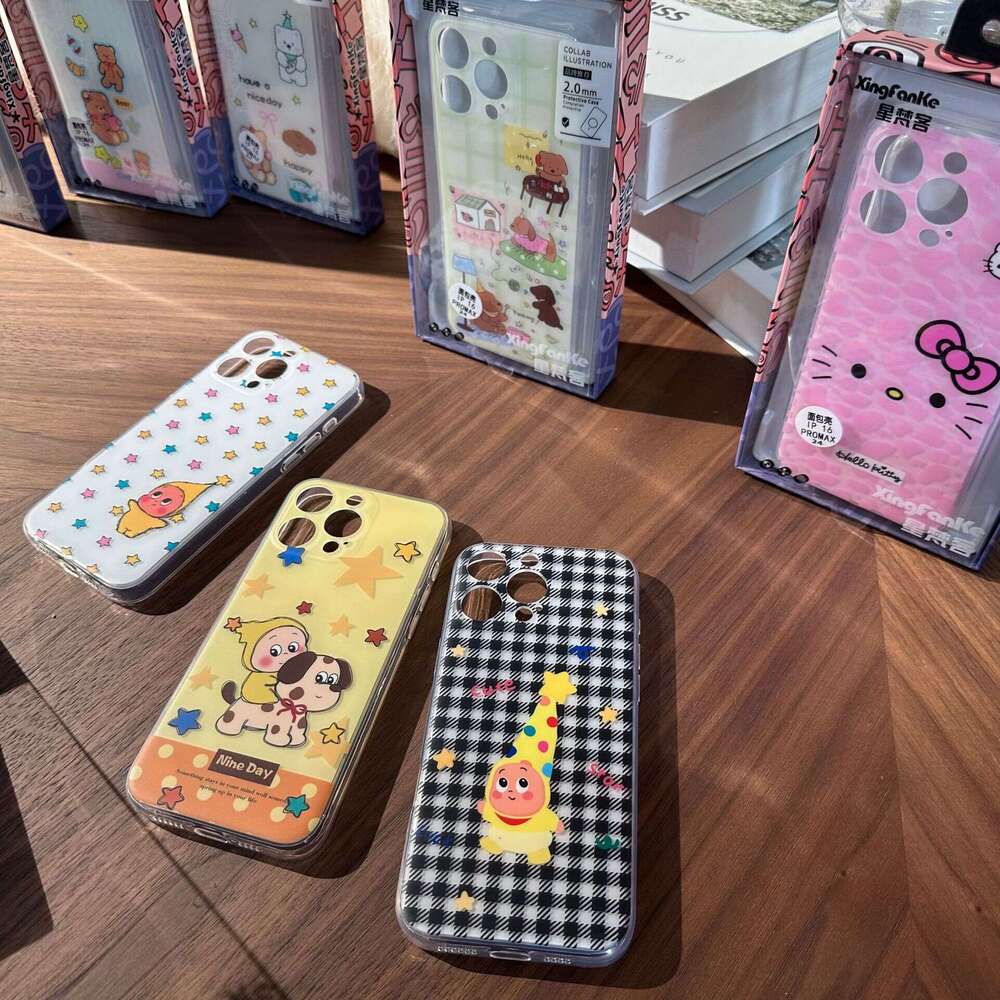 Glitter New Year Shell Soft Edge Suitable for Apple 15Promax Cartoon Phone Case 17promax Anti-fall 16pro S260128