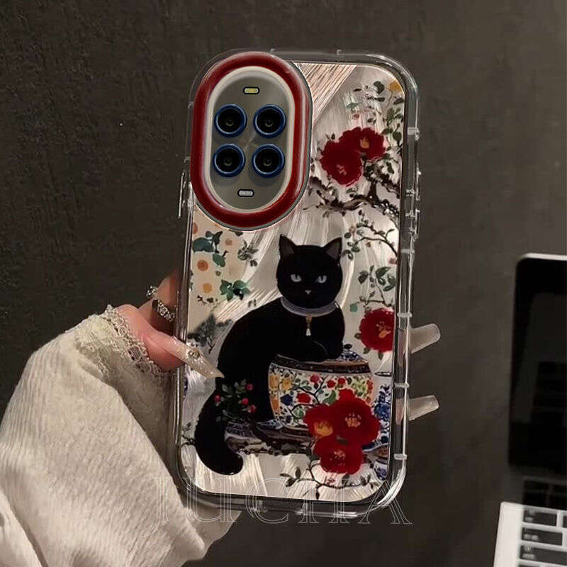 Suitable for nova13pro Cartoon Huawei Phone Case nova12pro New Plum Blossom Black Cat S260128
