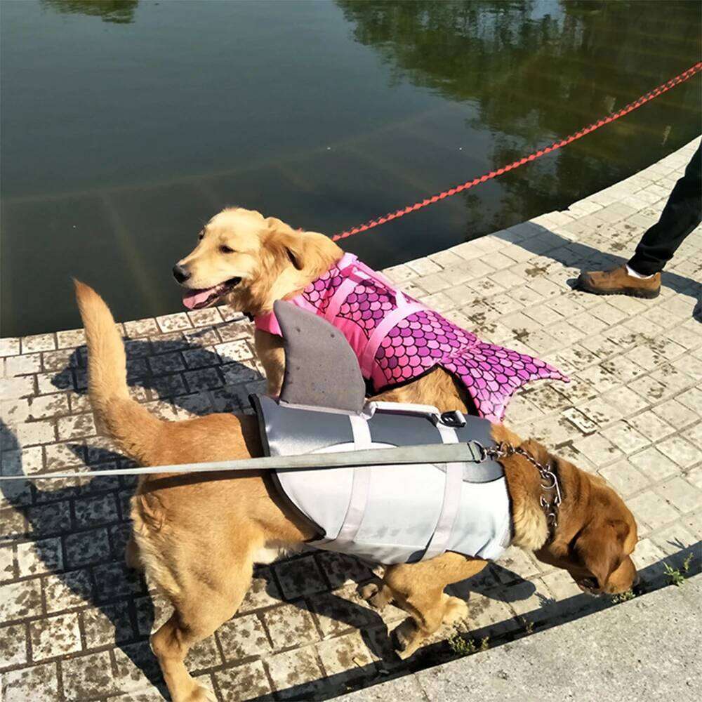 Vest Summer Shark Mermaid Pet Life Jacket Clothes Harness Dogs Swimwear Pets Swimming Suit Funny Cute Dog Costu XJ260127
