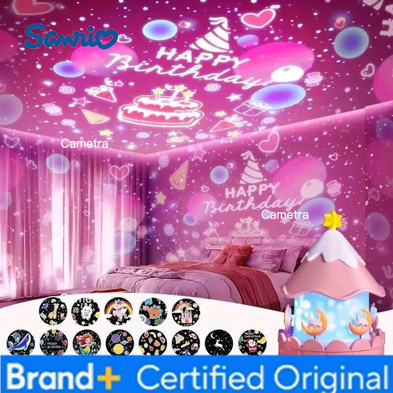 Sanrio 21 in 1 Carousel Projector Nightlight Galaxy Star Projection Lights Rotating LED Light Birthday Christmas Gifts Room Decor H260128