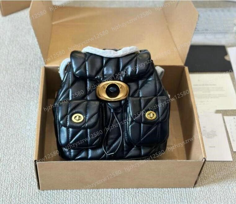 Women designer crystal bag Tabby Fragrance Quilted Sheepskin Classic Diamond Drawstring Backpack Student backpack schoolbag