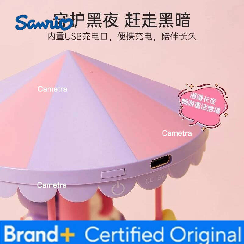 Sanrio Anime My Melody Cinnamoroll Kuromi Carousel Series Bedroom Bedhead LED Nightlight Sleep Atmosphere Lamp Toy Birthday Gift H260128