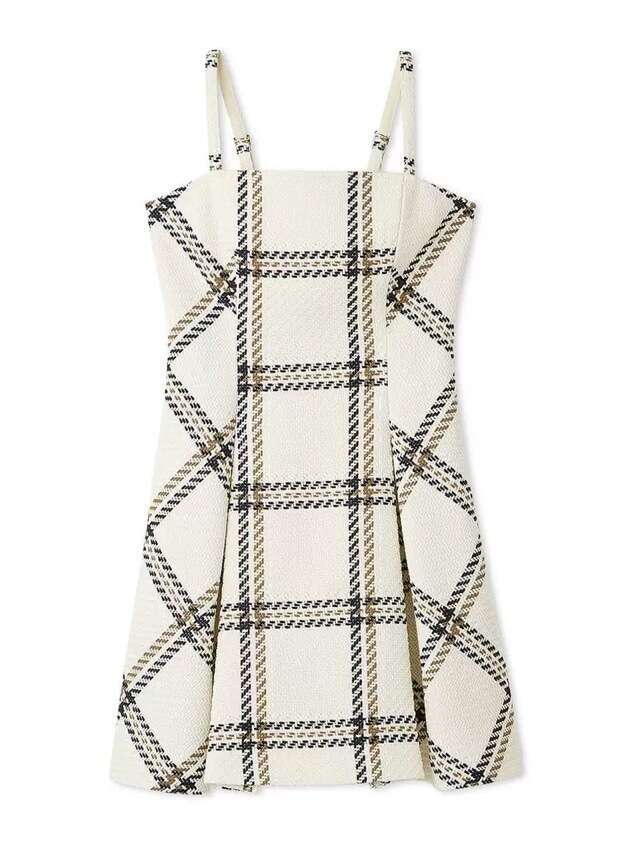 2026 new Japanese style sweet multifunctional high waisted roving plaid belt dress for autumn and winter slim fit