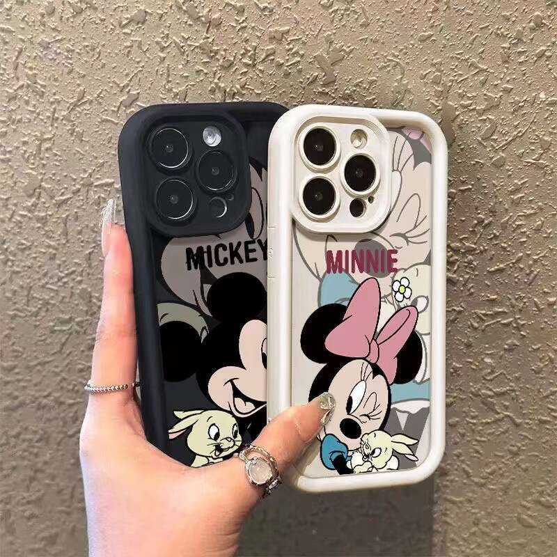 Mickey Minnie 15 Max Apple 16 Phone Case Cartoon iPhone 17 Compatible 13 Pro Couple 14 Soft Cover S260128