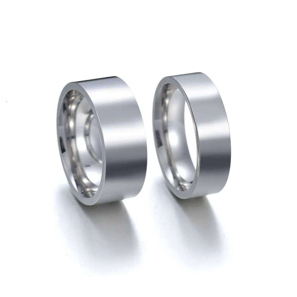 Polish Flat Stainless Steel Ring for Men Women 4mm 6mm 8mm 12mm Wide Couple Rings Jewelry Anniversary Wedding Gift Wholesale XJ260127