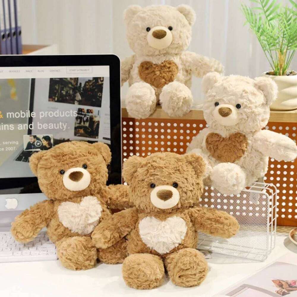Cute Love Plush Toy Running Little Bear Birthday Christmas Gifts Kids Valentine's Day Gift for Lovers Home Decor Y260128