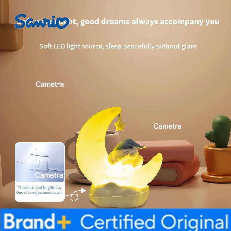 Sanrio MINISO Nightlight Anime Kuromi/Melody Moonbud Sweet Sleep Bedlight Decoration Desk Lamp Kawaii Christmas Gift H260128