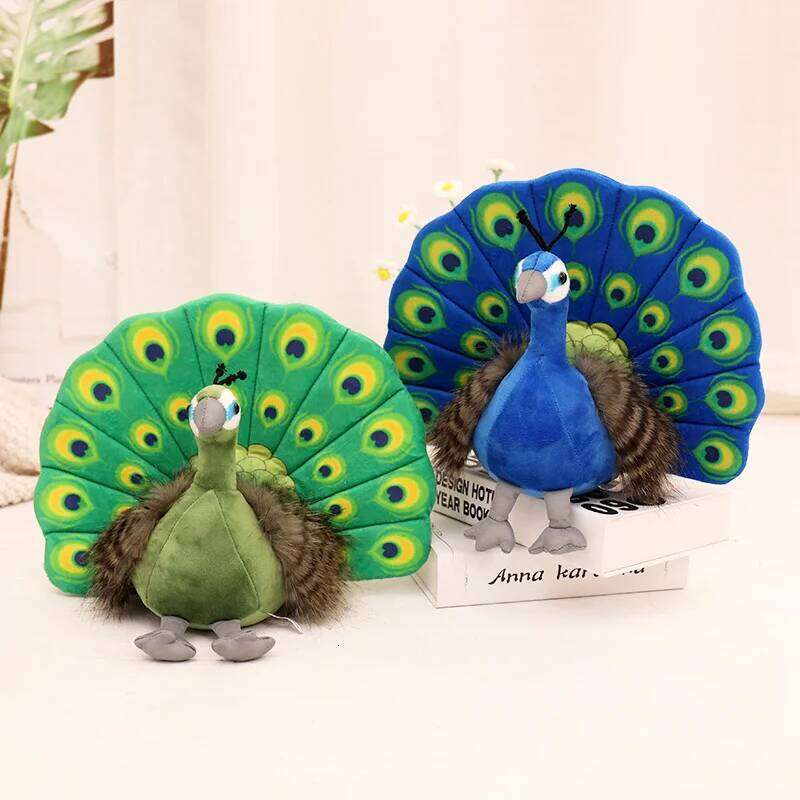1pc 23CM Cute Simulation Peacocks Plush Toys Kawaii Doll Stuffed Soft Creative Animal Peahen Toy Lovely Home Birthday Decor Gift Y260128
