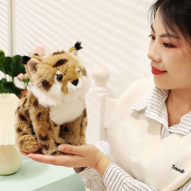 Kawai Lynx Plush Toys for feline enthusiasts Lifelike Stuffed Animals Simulation Doll Toy Birthday Christmas Gifts For Kid Y260128