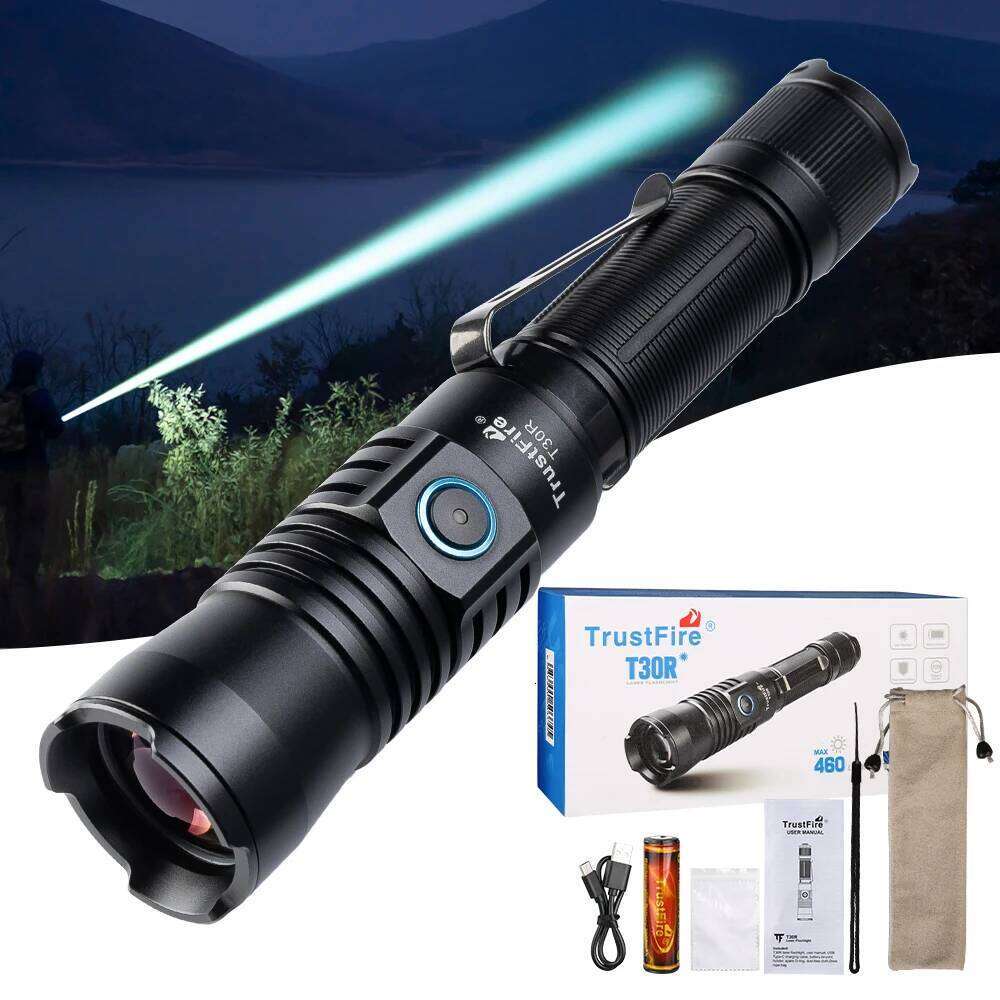 Trustfire T30R 1100M Tactical 460Lumen La-ser High Power Led USB Flashlight 18650 Rechargeable Self Defense Torch 26Y0128