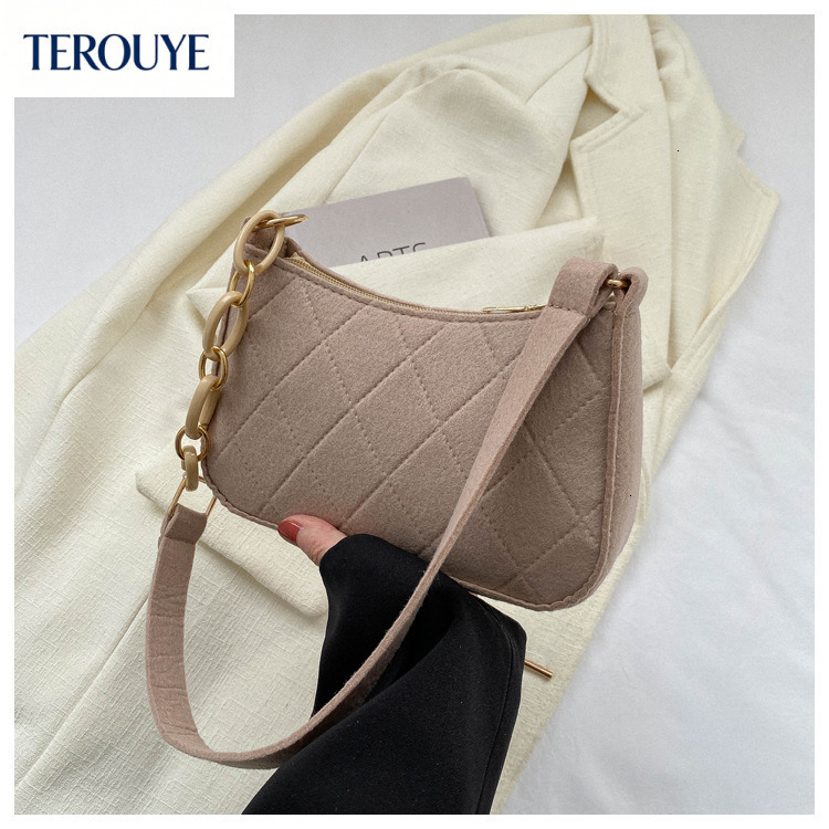 TEROUYE autumn and winter new fashion French style trendy design niche design light luxury minimalist style bag chain shoulder handbag