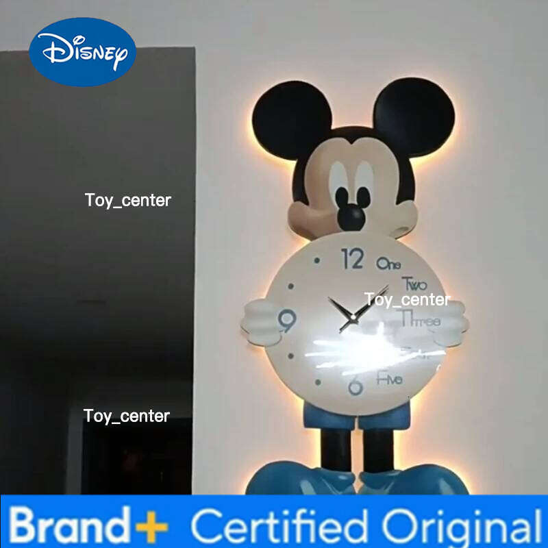 Disney Mickey Mouse Fashion Cartoon Wooden Silence Living Room Bedroom Desktop Clock Ornaments Home Decor Gifts H260128
