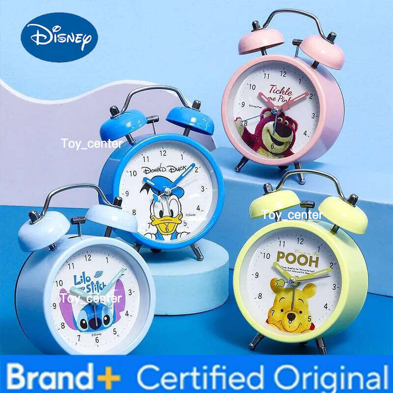 Disney For Children Alarm Clock Duck Donald Stitch Pooh The Winnie Lotso Cartoon Student Boy Girl Kid Cute Quartz Strike Beep H260128
