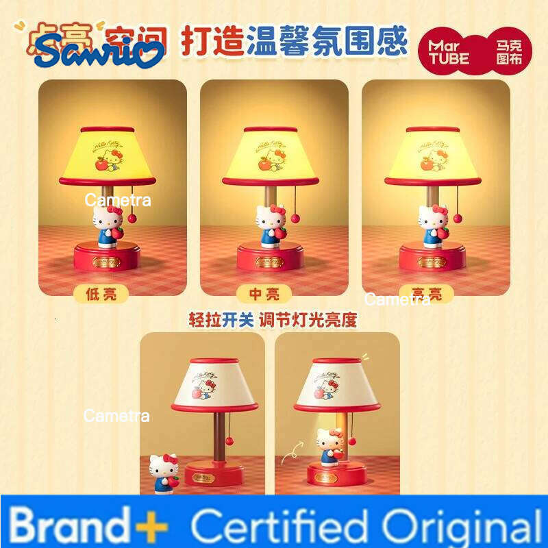 Sanrio Cartoon Hellokitty Table Lamp Desktop Ornaments Decorative Atmosphere Lights Girls Trend Toys Children'S Birthday Gift H260128