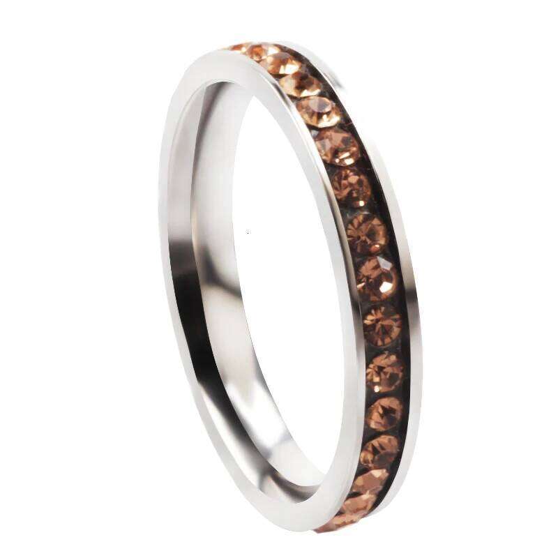 QianBei-Rose Stainless Steel Ring for Women, CZ Stones, Elegant Wedding Band, Female Alliance Jewelry, Party Gift XJ260127