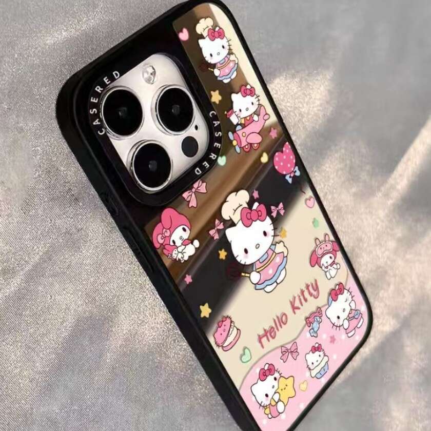 Suitable for iPhone 16/17 Pro Max Leopard Kitty 15 Phone Case Ins Apple 13 Makeup Mirror Bowknot S260128