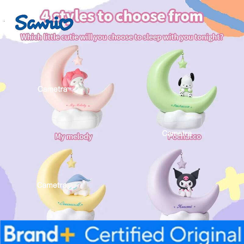 Sanrio MINISO Nightlight Anime Kuromi/Melody Moonbud Sweet Sleep Bedlight Decoration Desk Lamp Kawaii Christmas Gift H260128