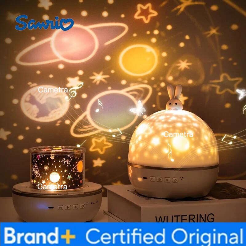 Sanrio Moon Bunny Dream Projector Night Light Lamp 360 Degree Rotation 21 Projection Patterns Nighlight For Kids Adult's Gift H260128